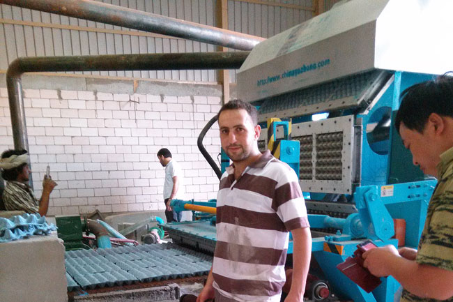 BTF4-8 Beston Paper Egg Tray Making Machine Installed in Saudi Arabia